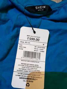 Blue Fitted Long Sleeve Top