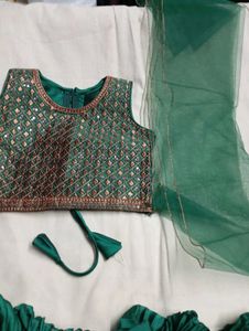 Emerald Green Lehenga Choli Set