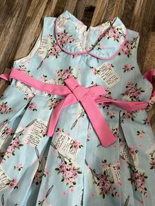 Baby Girl Blue Pink Party Wear Elegant Frock | Dress