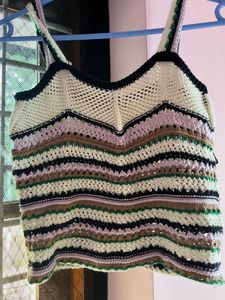 A Multicoloured Korean Style Crop Top