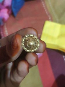 Gold Stud Earrings With Original Bill