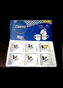 New 6 Pice Coffee Mugs Set By Somny
