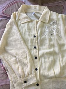 Vintage Embroidered Button-Up Top