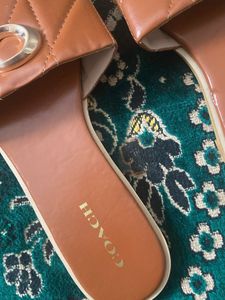 Coach Leather Slide Sandals