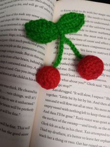 Handmade Crochet Cherry Hair Clip