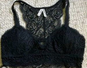 Elegant black lace bralette.