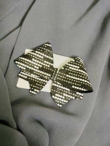 Black And White Hairbow Clip