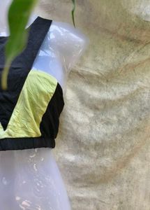 I. BLACK AND NEON GREEN CUTE TOP