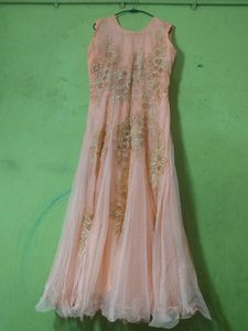 Peach Partywear Gown For Women