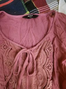 Mauve Lace Detail Top