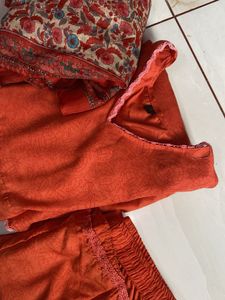 Orange 3 peice Kurta Set