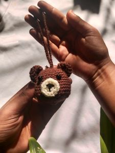 Crochet Bear Ornament , / handmade keychain/ croch