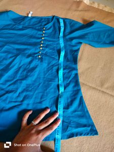 Teal Blue ( Rama )Button-Down Tunic