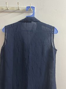 Women Sleeveless Solid A-line Dress