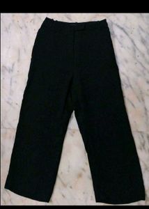 Black Cropped Wide Leg Pants