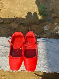 Red Ballerina Flats