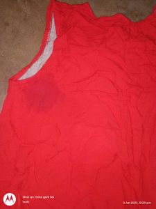 Red Top With Hanging Cloth Design