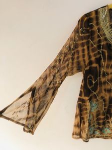 Boho Beaded Sheer Top