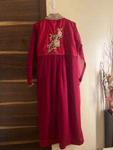 Pakistani Bin Saeed Elegant Red &amp; Gold