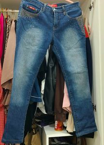 Embellished Denim Jeans