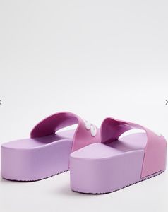 Typographic Printed Slides Slippers