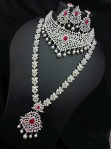 Elegant Silver & Ruby Jewelry Set