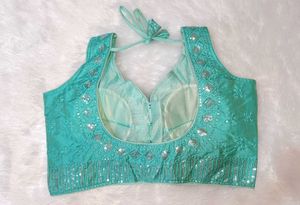 Aqua Sequin Blouse