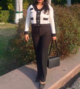 Korean Design Black Short Winter Top