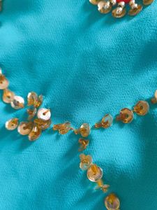 Teal Embellished Saree