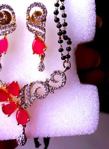 Mangel Sutrr With Earning In Rani Colour