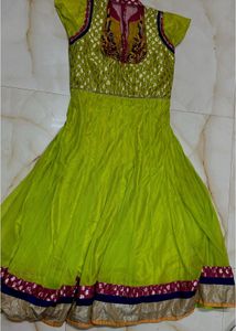 Lime Green Anarkali Dress