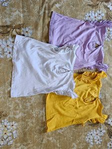 Baby Girls&#39; Colorful Tops (Pack Of 3) For Donation