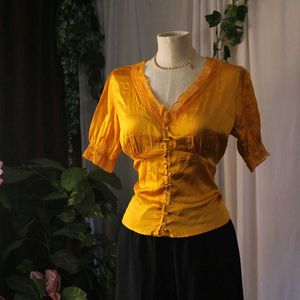 Vintage Gold Lace Top
