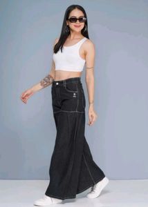 Wide Leg Denim Pants