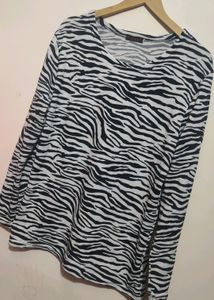 Black &amp; White Zebra Print Top For Girl Or Women