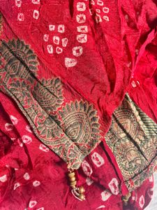 Red Bandhani Dupatta