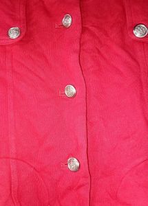 Red Button-Down Jacket