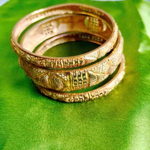 Gold Plated Bangles And Earrings