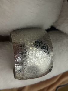 Silver Flower Engraved Bangle