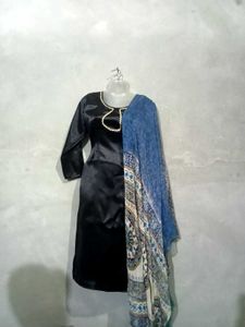 Black Satin Salwar Suit