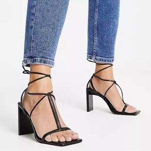 Mango strappy Black Heels