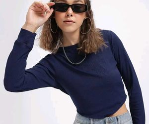 Navy Long Sleeve Top