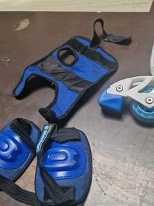 Blue and White Roller Blades
