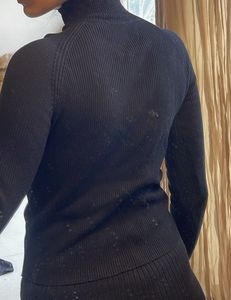 Zara Black Turtle Neck Cutout Sweater Top