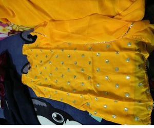 Yellow Embroidered Salwar Suit