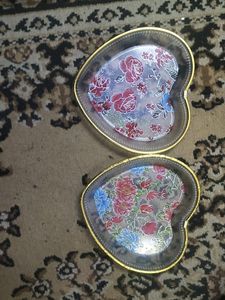 2 Heart Shaped Plates