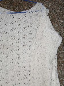 Beautiful Off White Crochet Trending Top