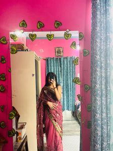 Rose Blush Embroidered Net Saree