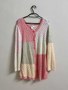 Pastel Colorblock Knitted Cardigan
