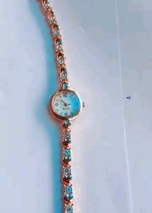 Elegant Rose Gold Heart &amp; Crystal Watch